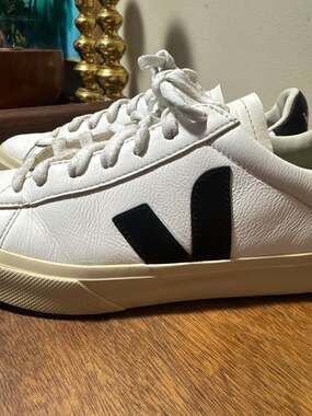 Veja Campo Leather Sneakers White Black Logo